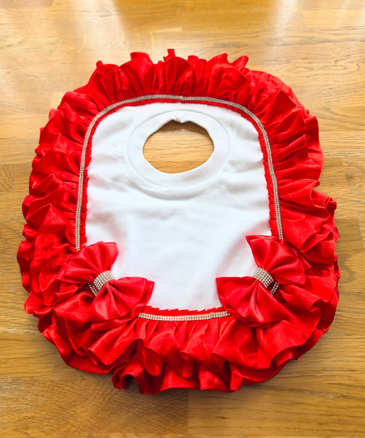 Double frill diamante bib