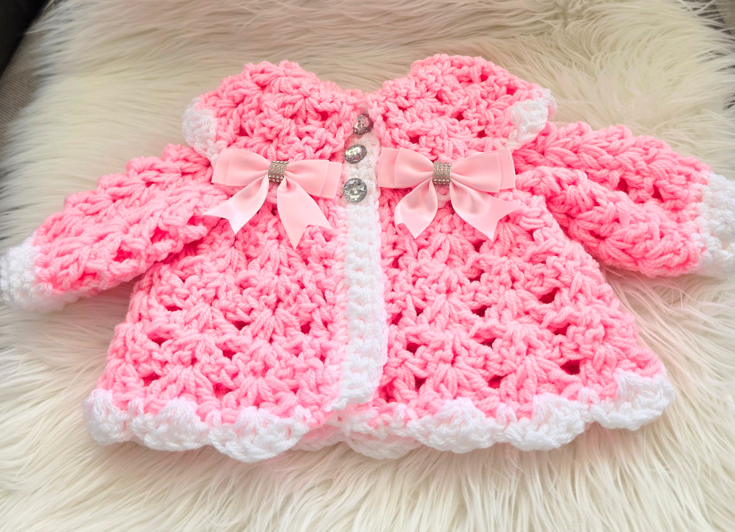 Crochet Cardigan and Bonnet