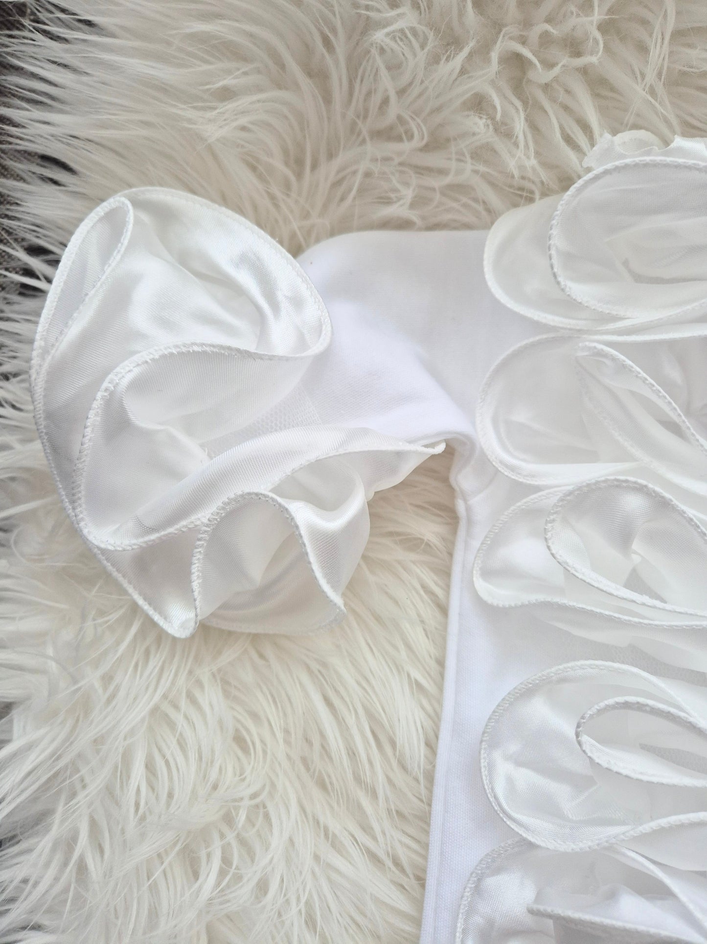 White Ruffle frill babygrow (Tiara not included)