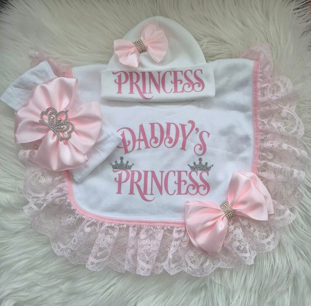 Princess bib hat and headband set