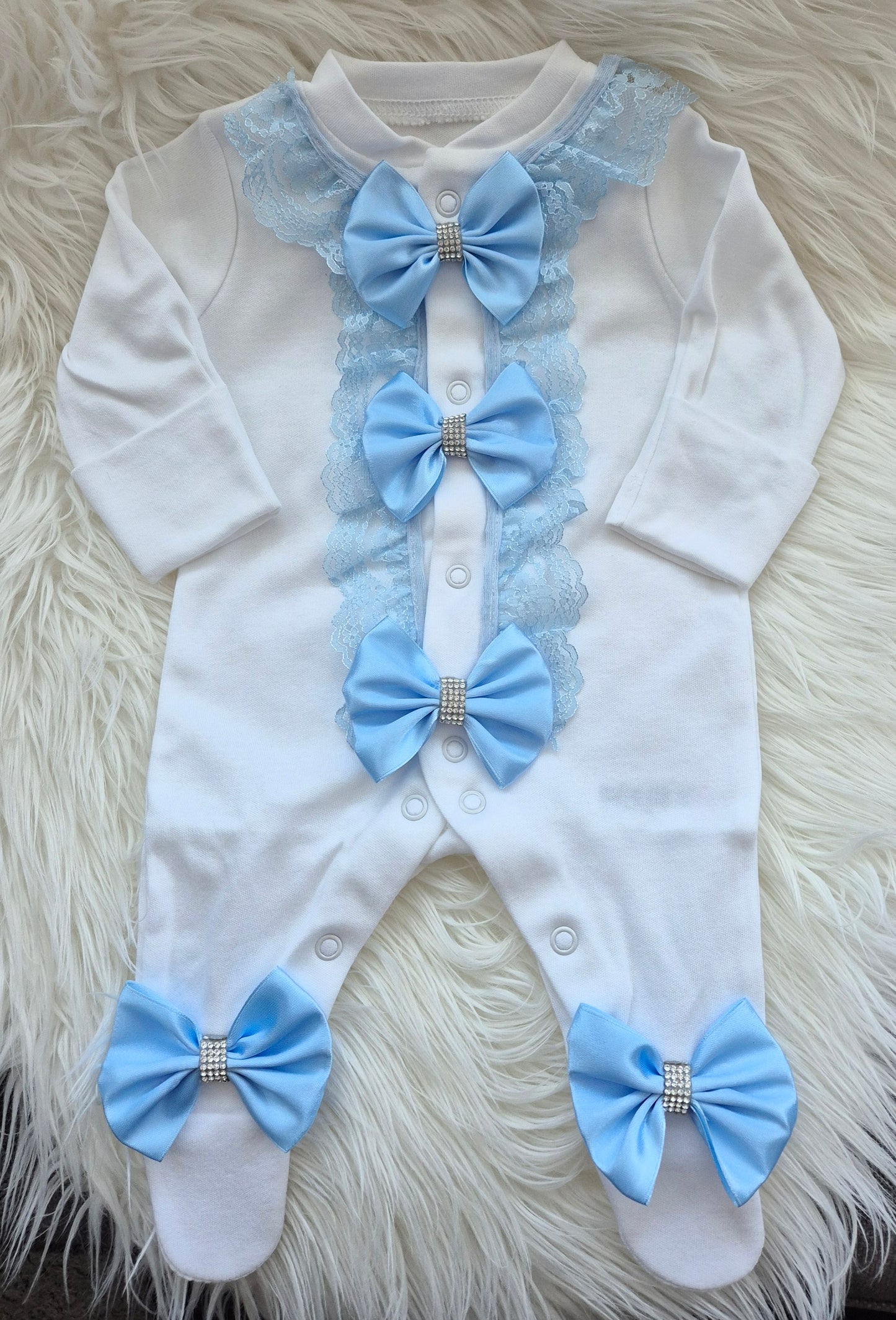 Romany Babygrow Blue lace