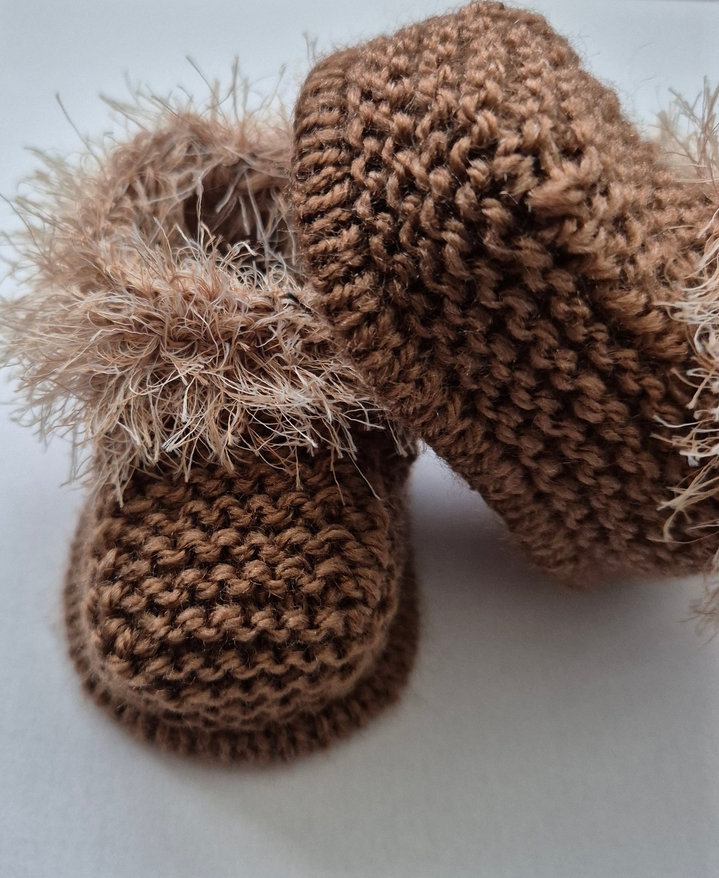 Mid Brown furry top booties