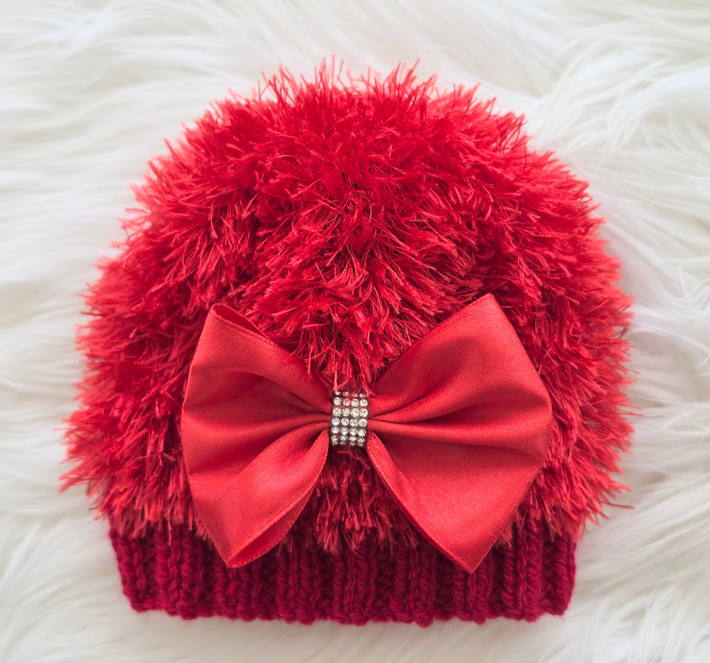 Babies Red Furry Cardigan Set
