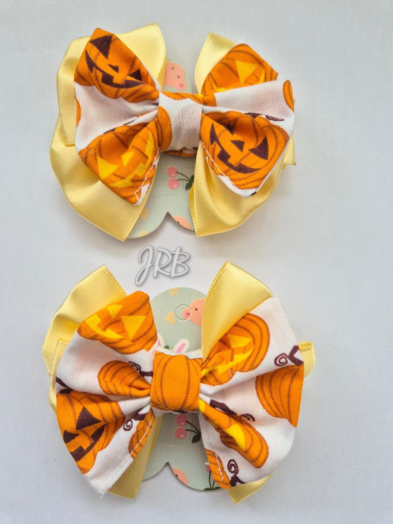 Pair of Halloween Pumpkin hair bows