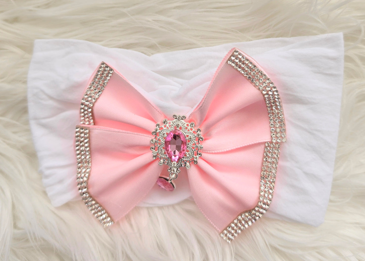 Pink bling droplet headband