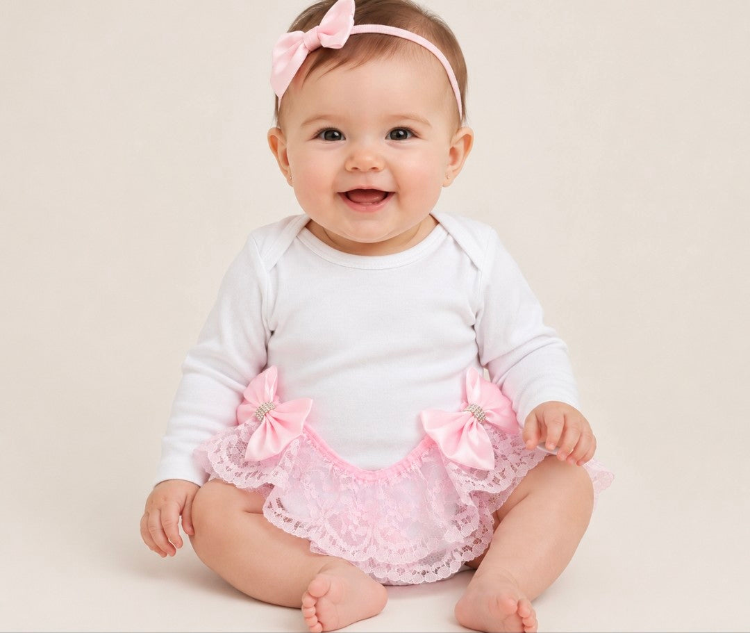Frilly bling bow vest Headband not included