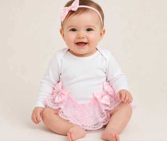 Frilly bling bow vest Headband not included