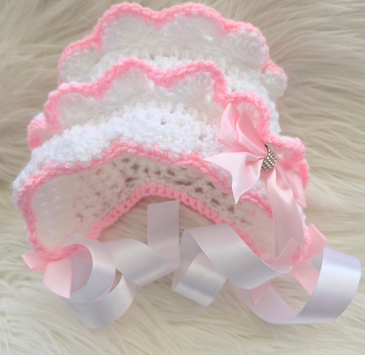 Crochet cardigan and bonnet