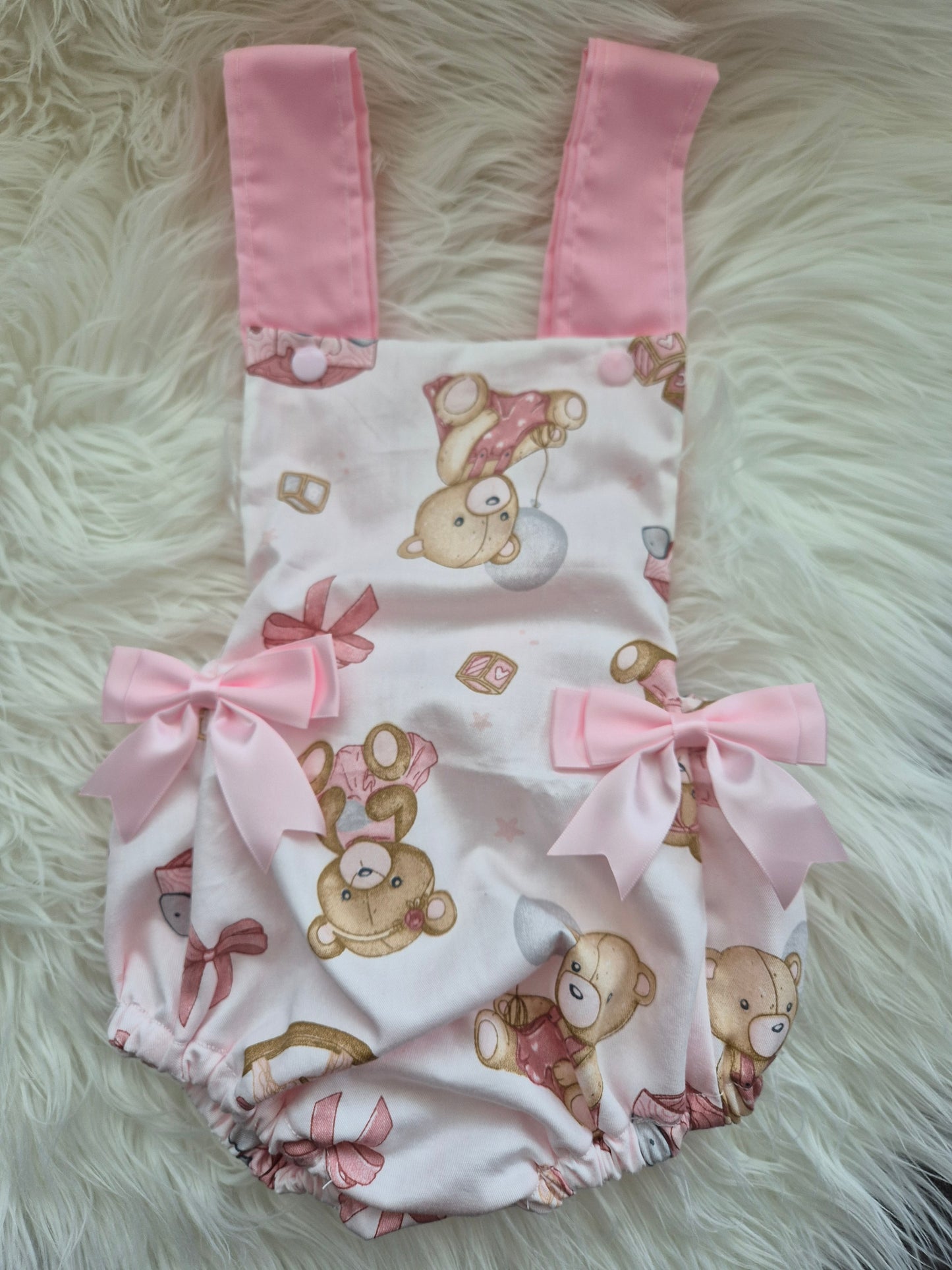 Pink Teddy Romper suit