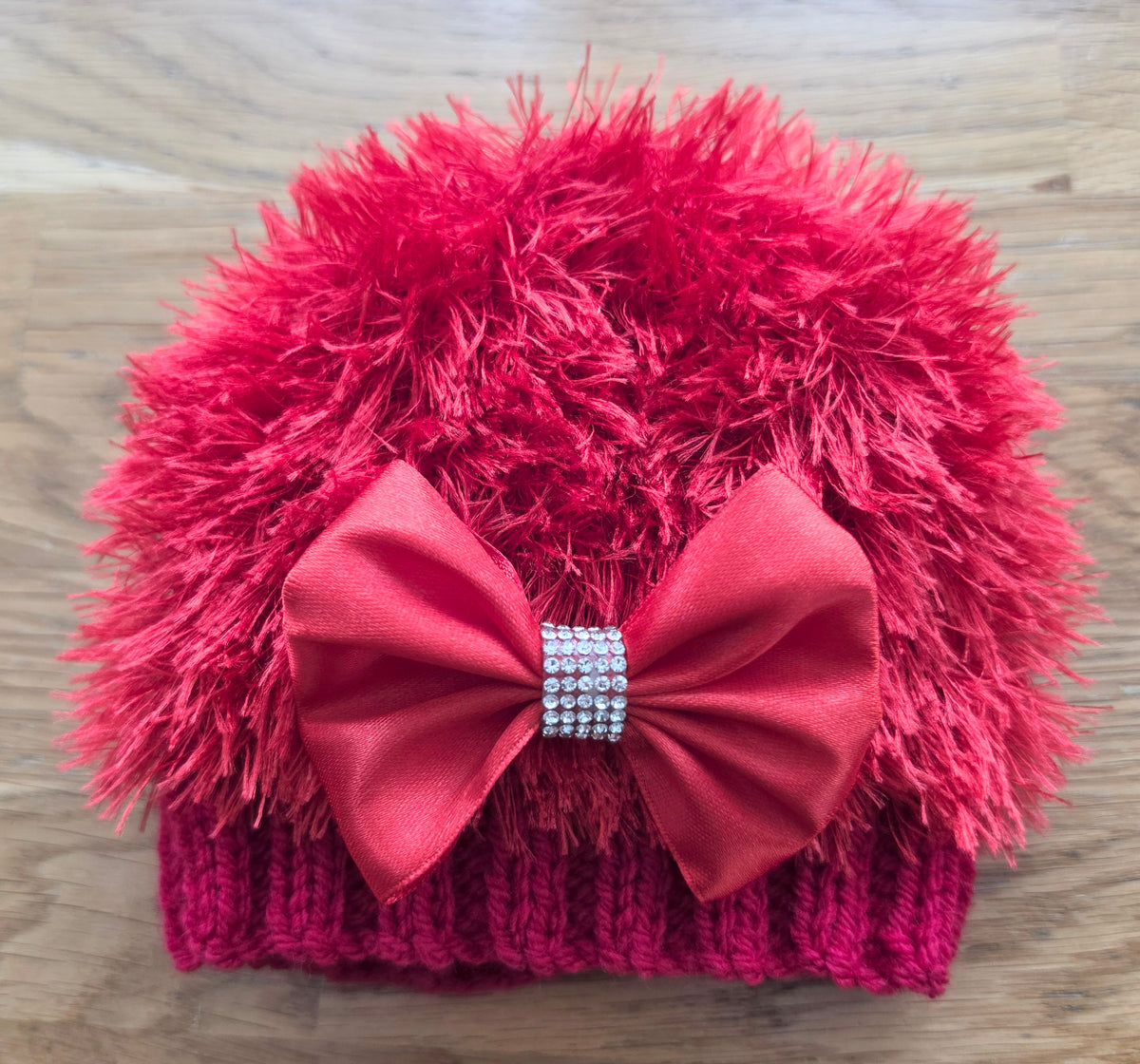 Babies Red Furry Cardigan Set