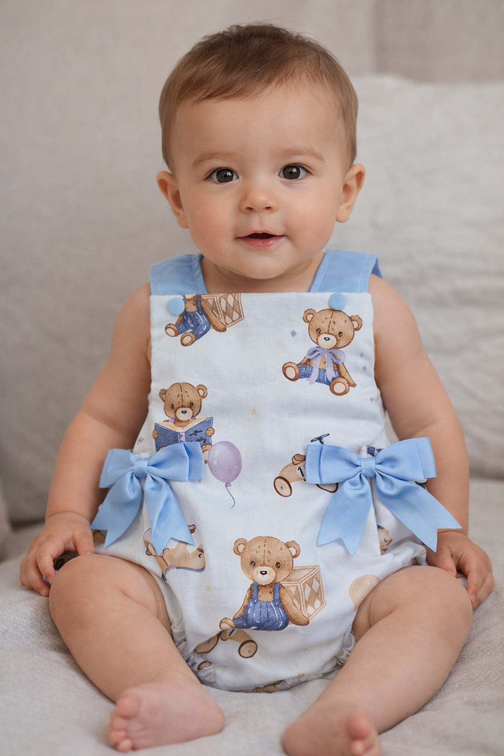 Blue Teddy Romper suit