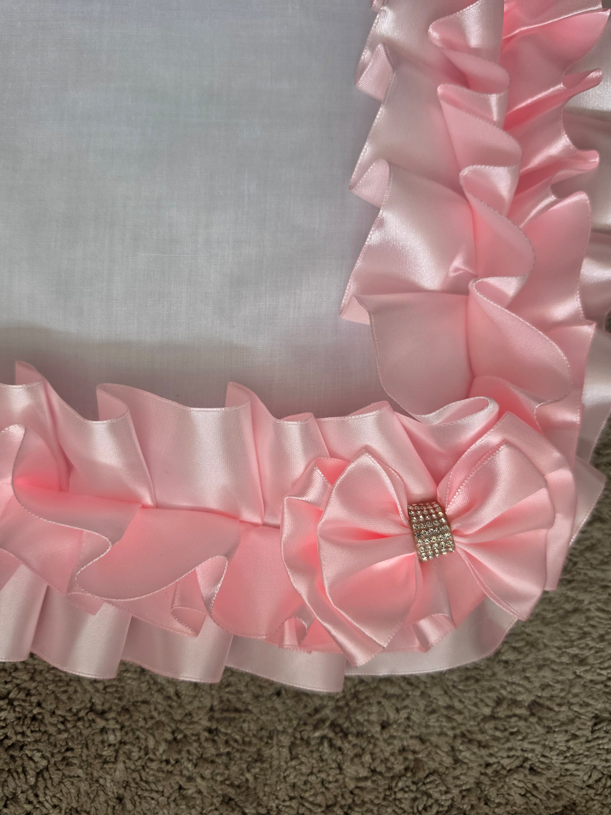 Dolls pram cover and pillow set
