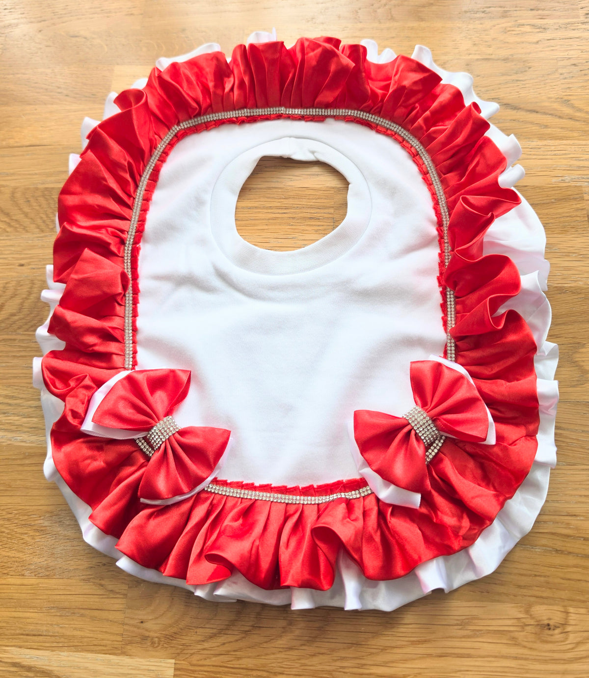 Double frill diamante bib