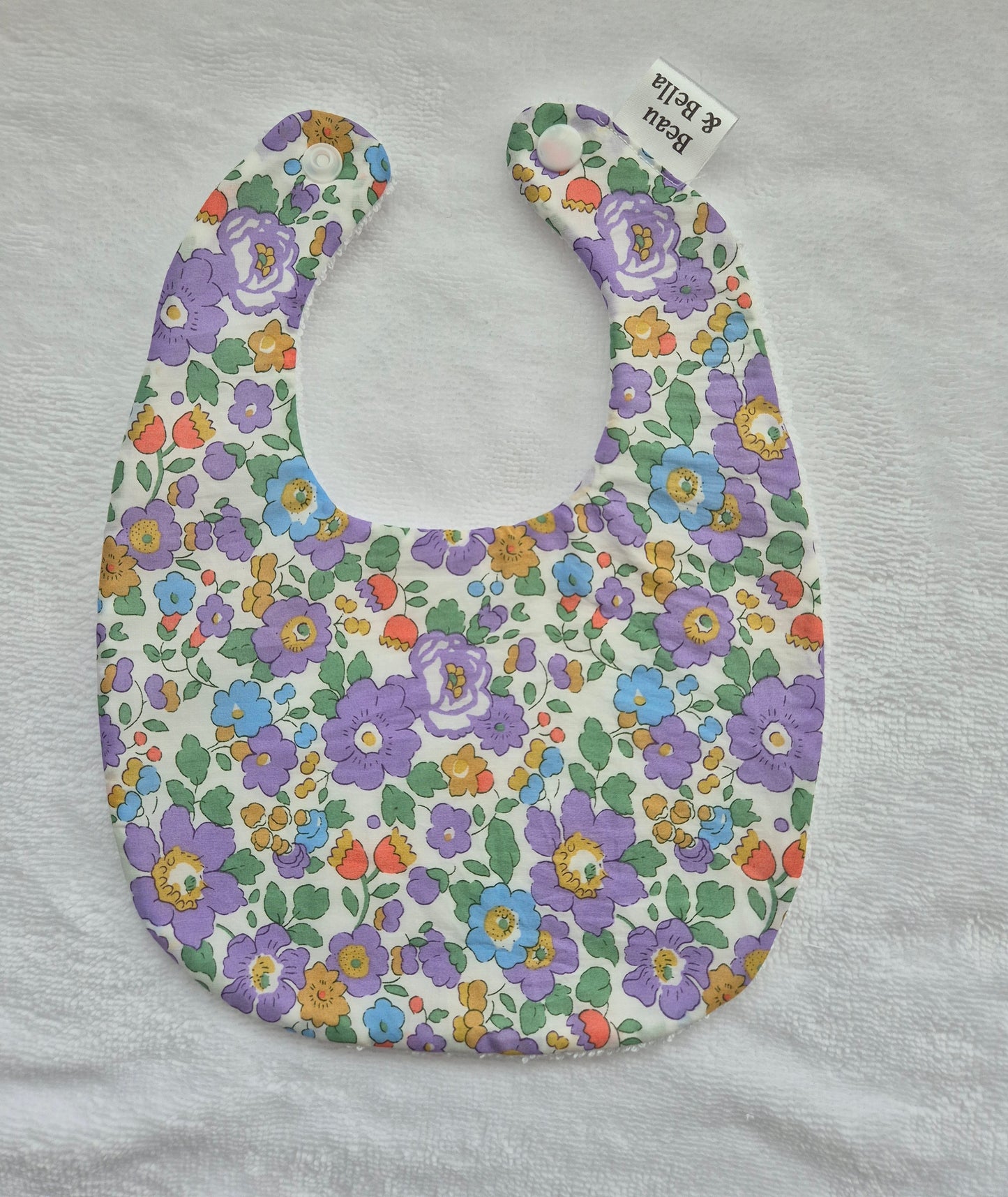 Liberty Betsy Lilac Floral bib 0-3 months