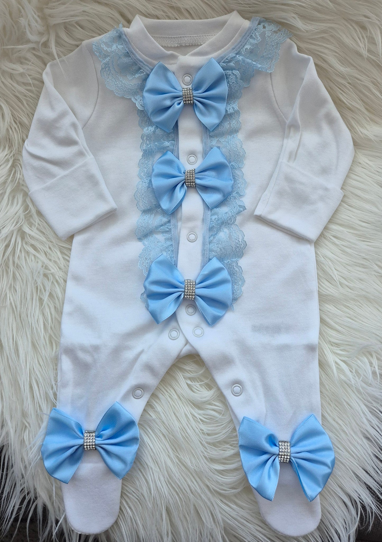 Romany Babygrow Blue lace