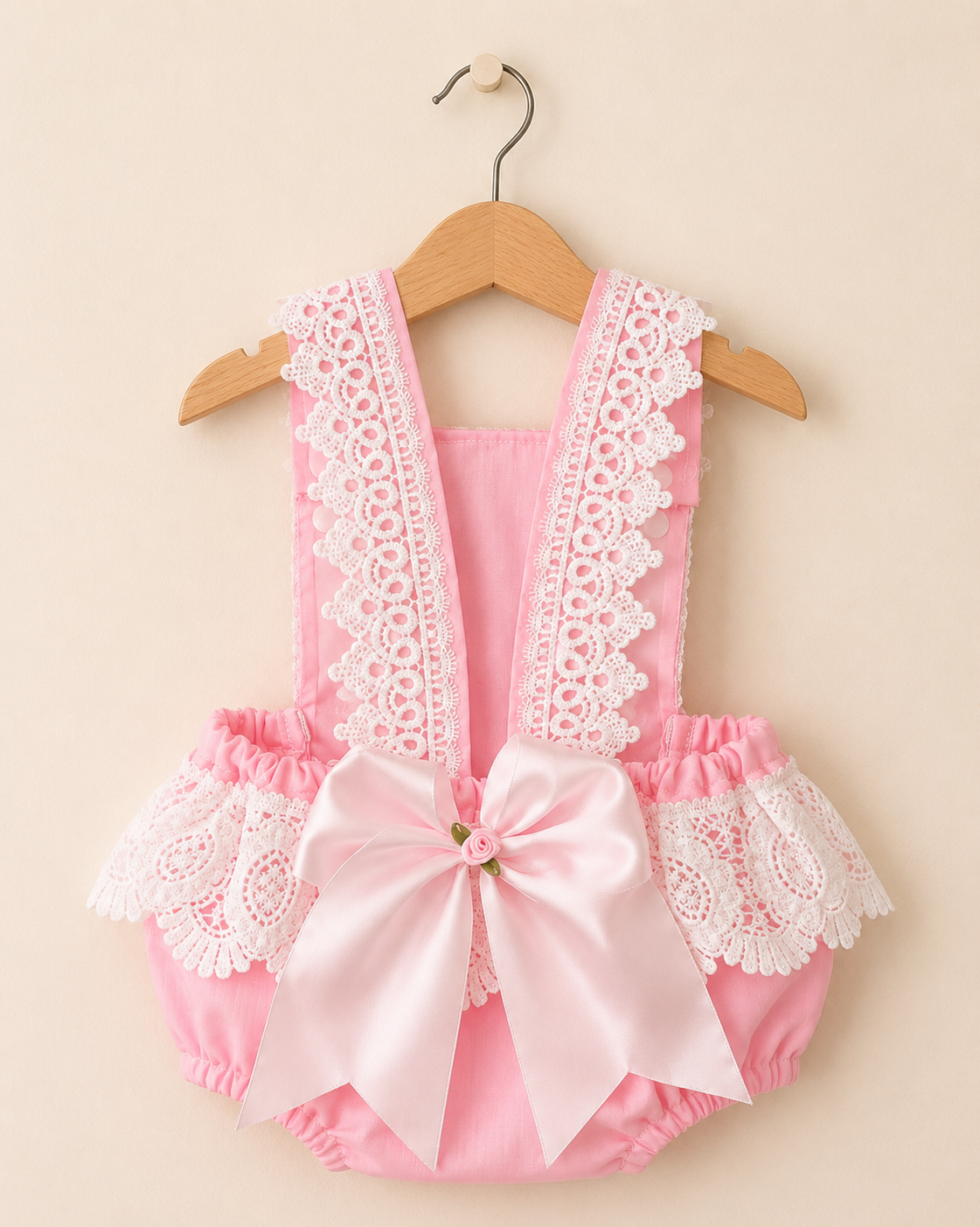 Bella Rose Romper and Headband Pink Velvet