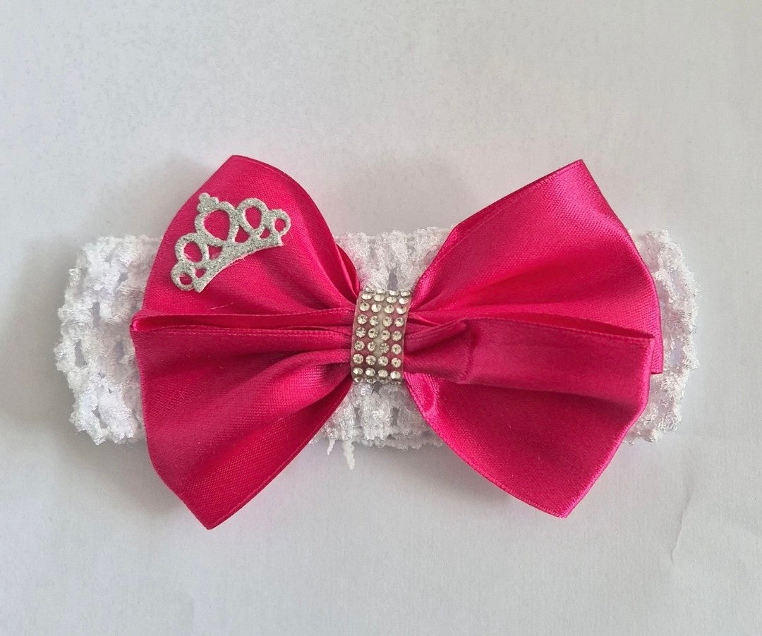 Headband with Fuschia bow