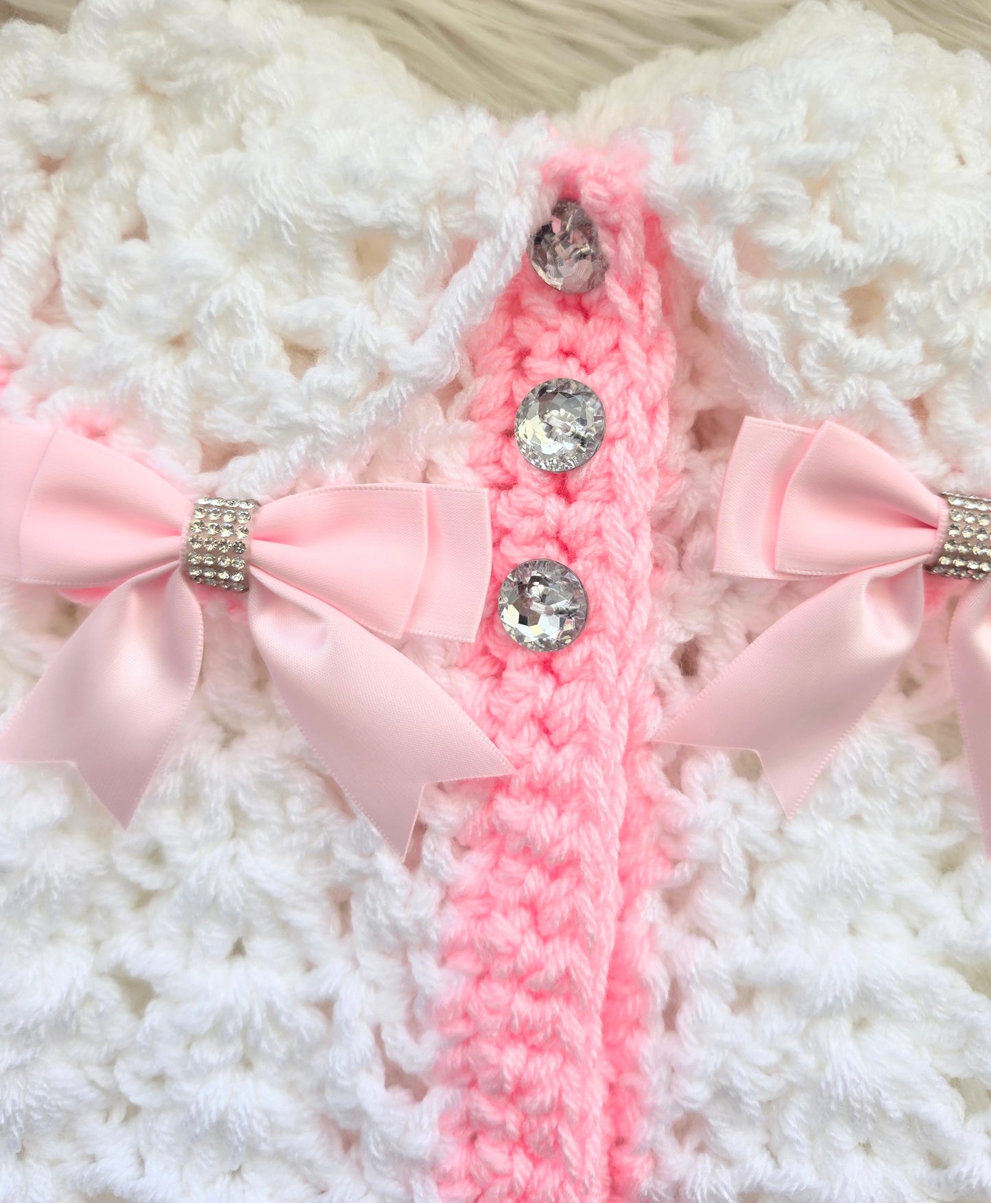 Crochet cardigan and bonnet