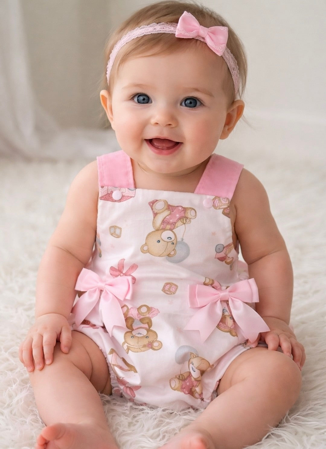 Pink Teddy Romper suit