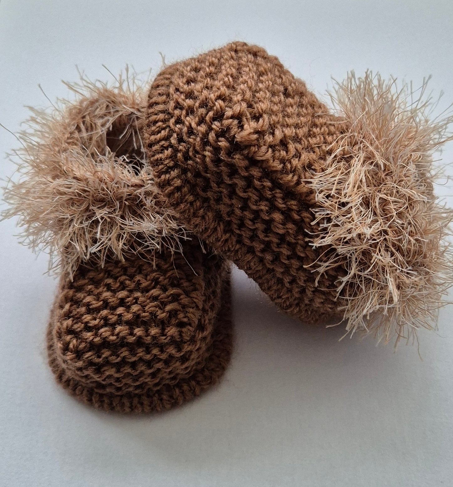 Mid Brown furry top booties