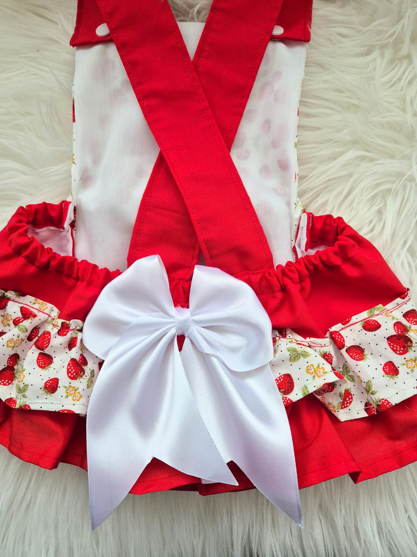 Strawberry Print Romper suit HEADBAND NOT INCLUDED