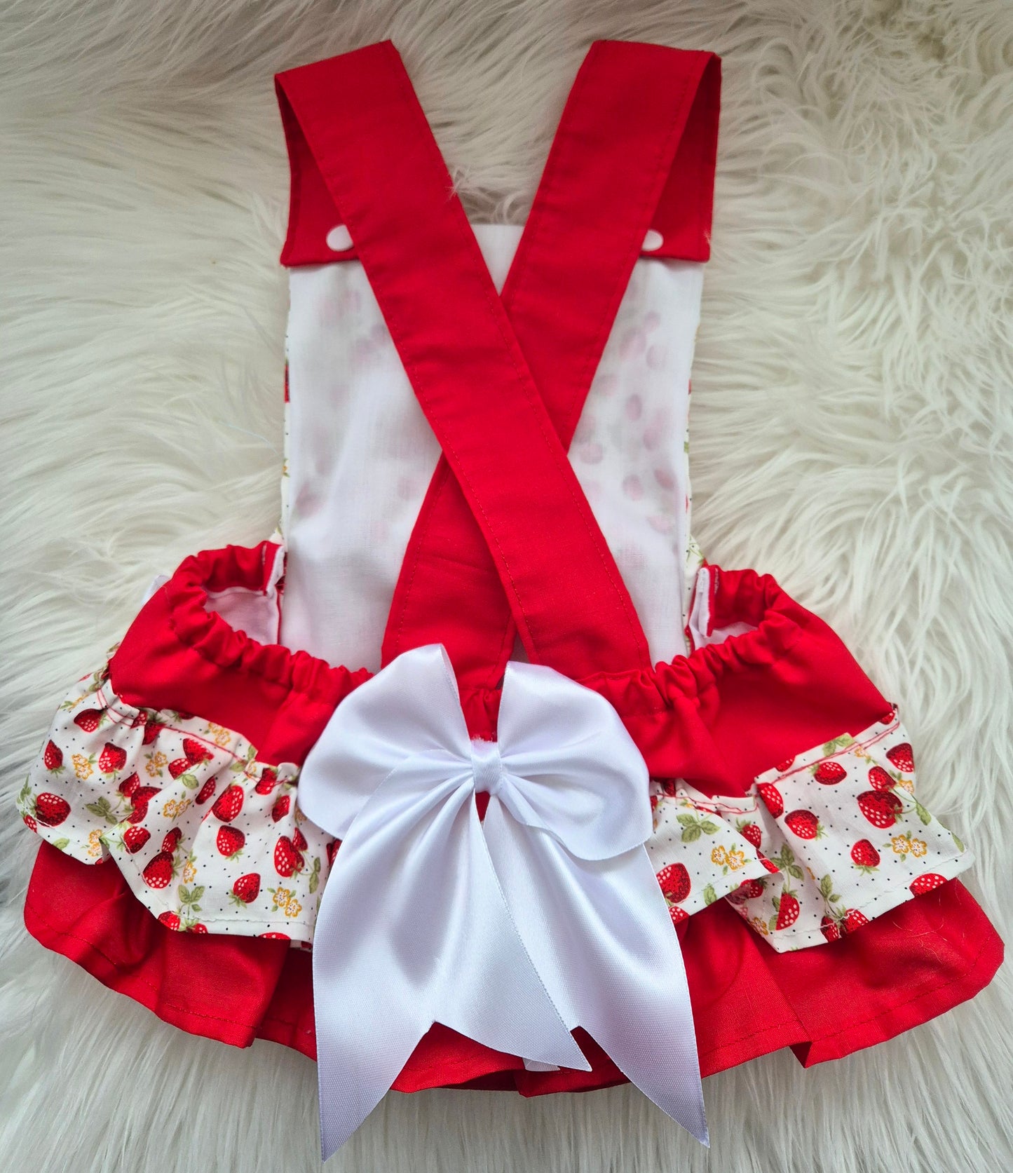 Strawberry Print Romper suit HEADBAND NOT INCLUDED