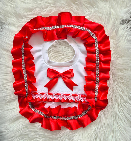 Frilly bling bib 0-24 months