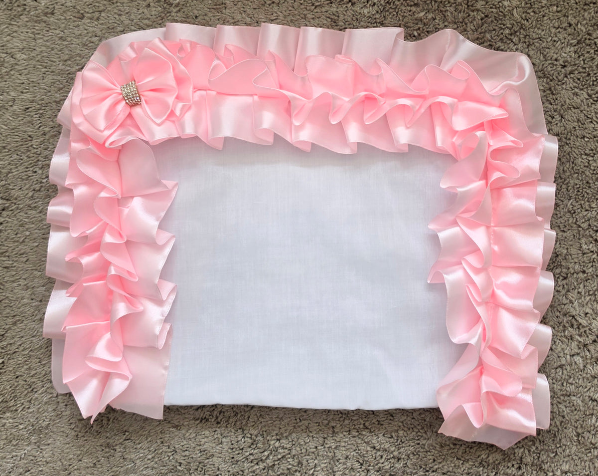Dolls pram cover and pillow set