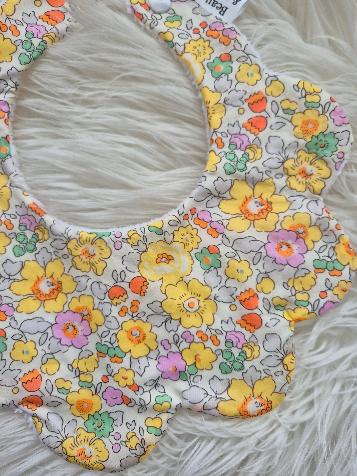 Liberty Betsy Yellow floral bib