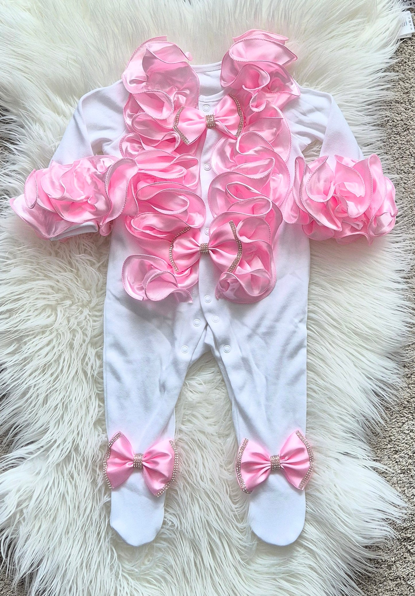 Pink Ruffles and Bows Babygrow
