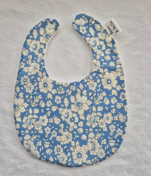 Liberty Betsy Blue floral bib 0-3 months