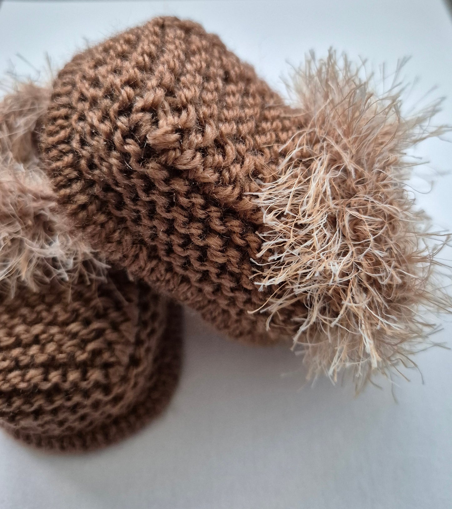 Mid Brown furry top booties