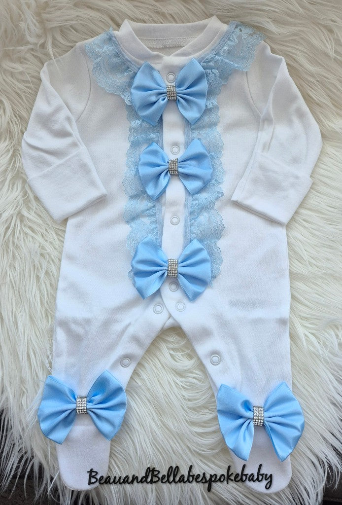 Romany Babygrow Blue lace