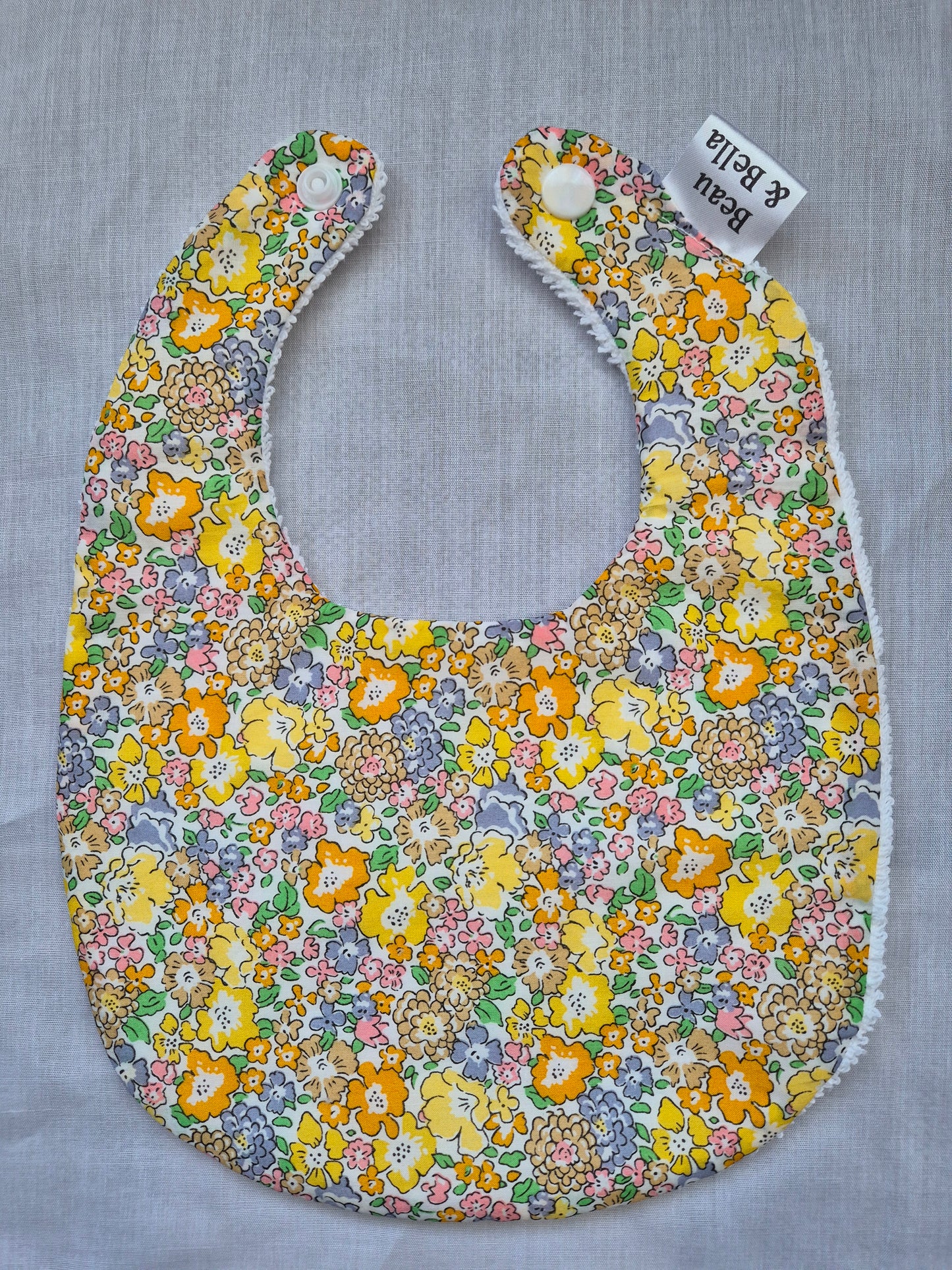 Liberty Michelle Yellow floral bib
