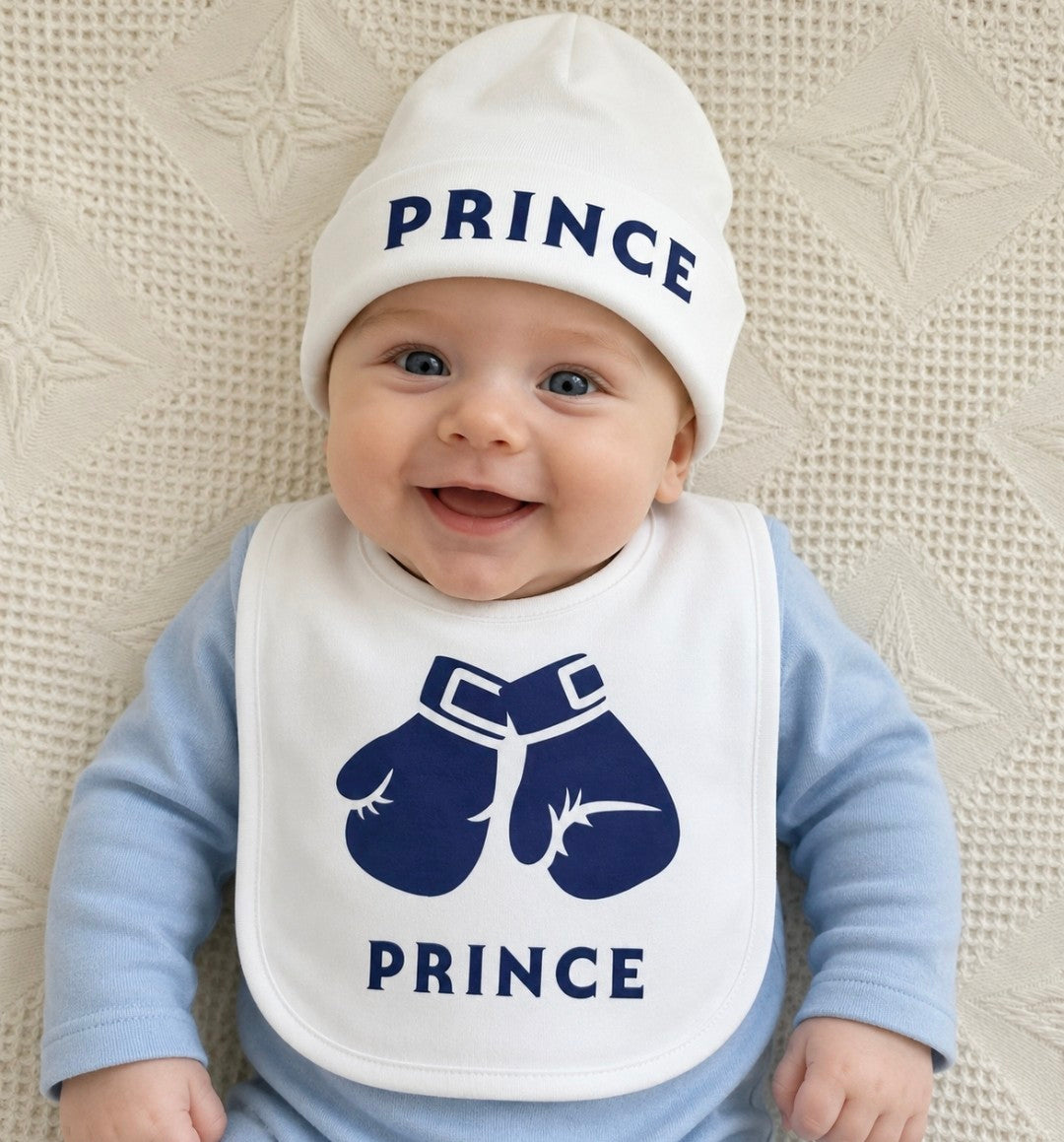 Bib and hat set Boxing gloves