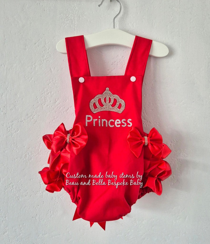Red Frilly Romper suit