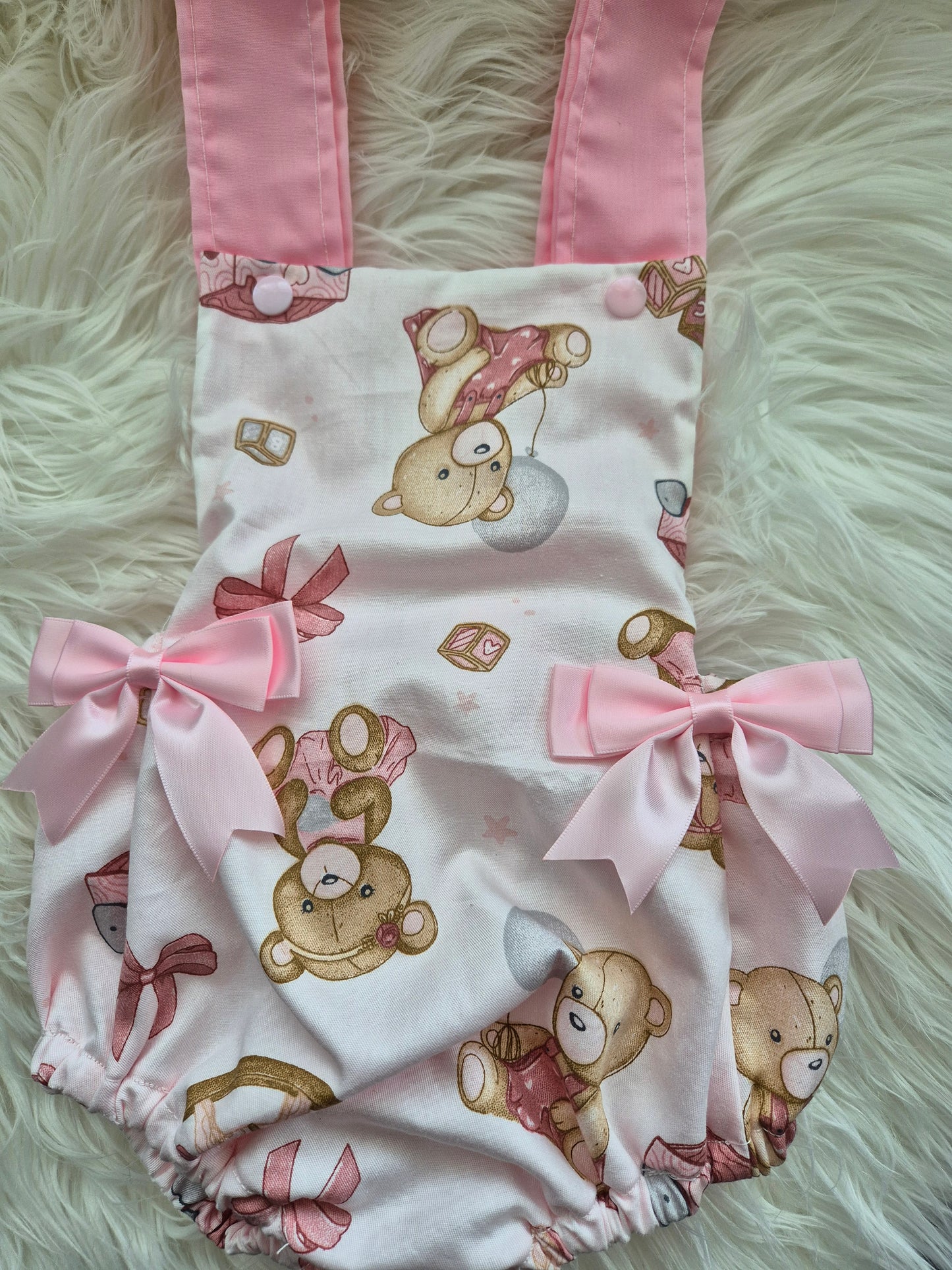 Pink Teddy Romper suit