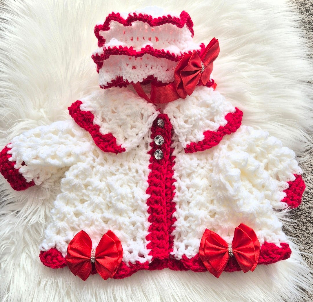 Crochet Cardigan and Bonnet