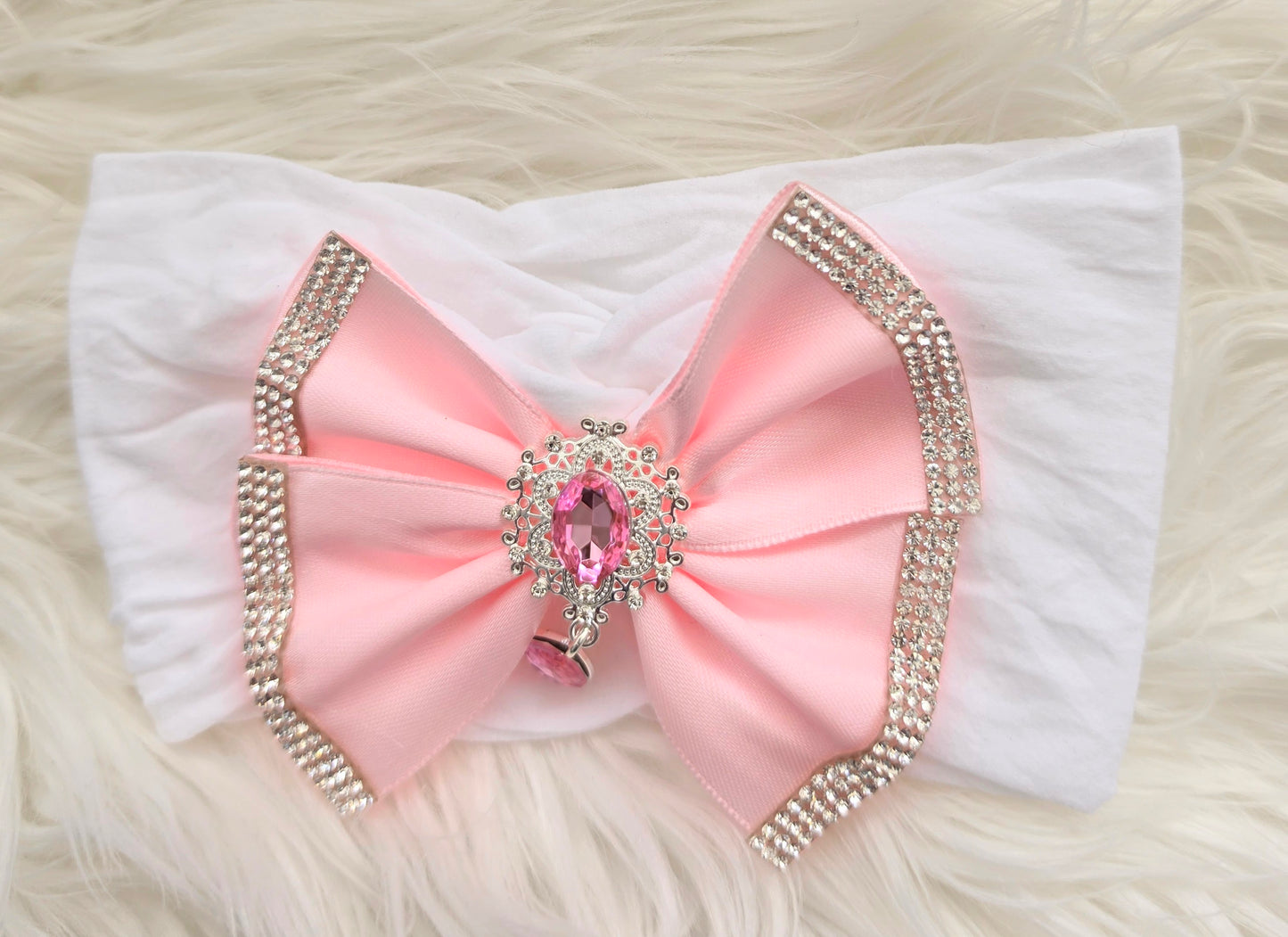 Pink bling droplet headband