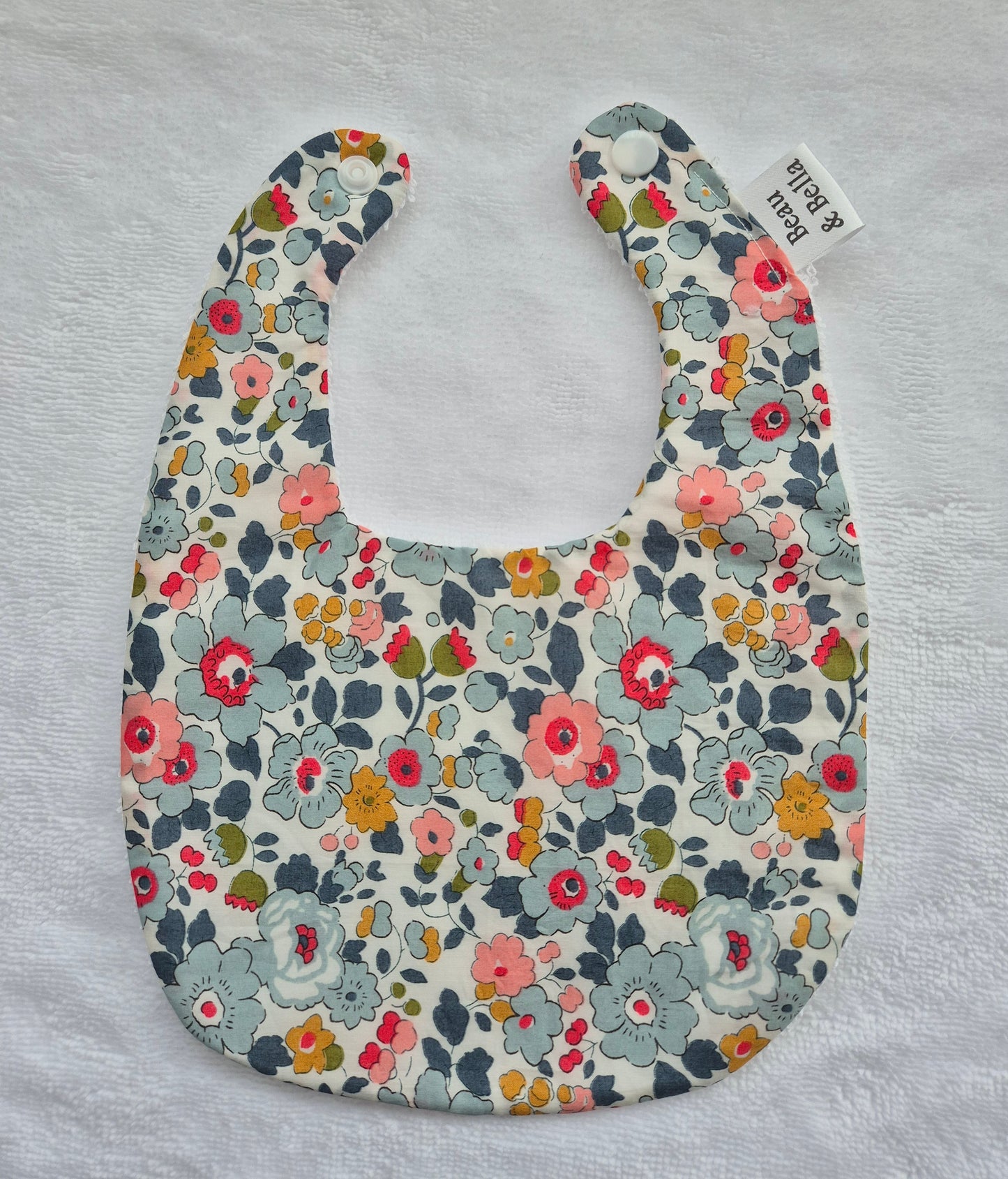 Liberty Betsy Green floral bib 0-3 months