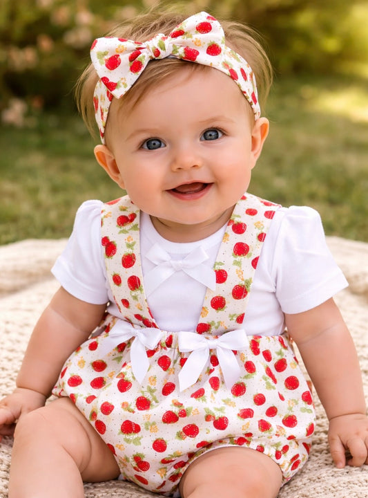 Jam pants set Strawberries HEADBAND NOT INCLUDED