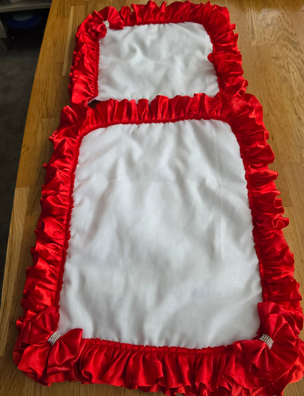 Dolls pram cover and pillow set