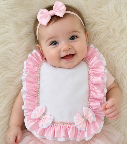 Frilly bib 0-12 months Headband not included