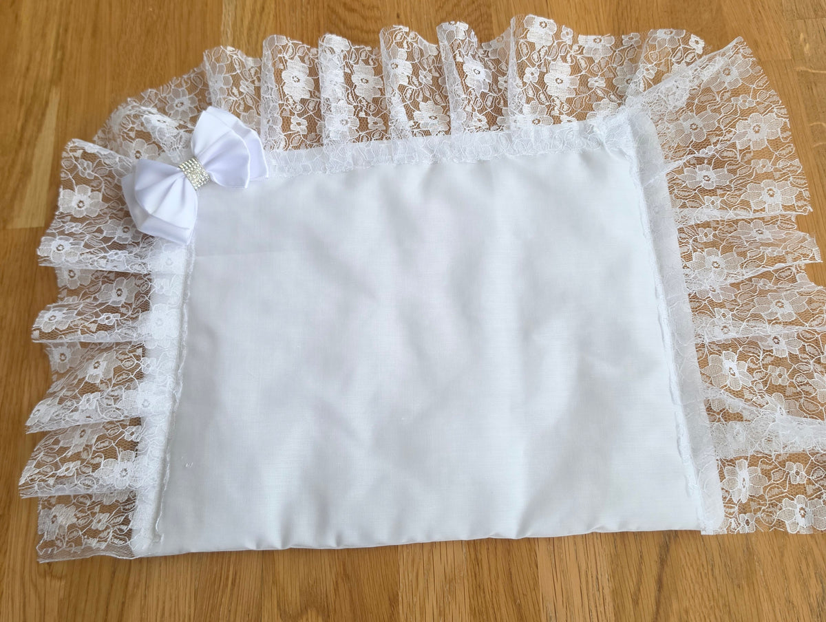 Dolls pram cover and pillow set