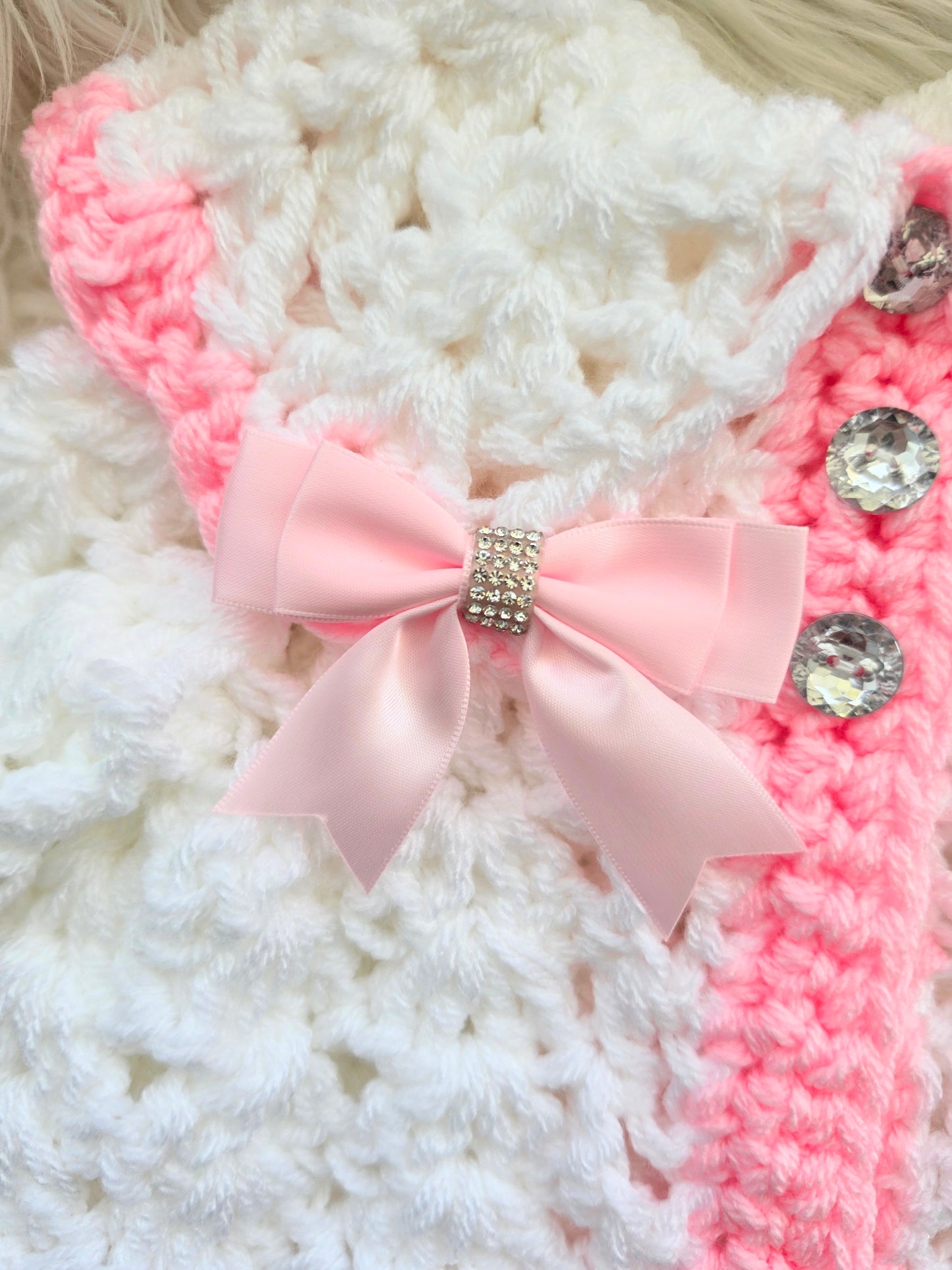 Crochet cardigan and bonnet