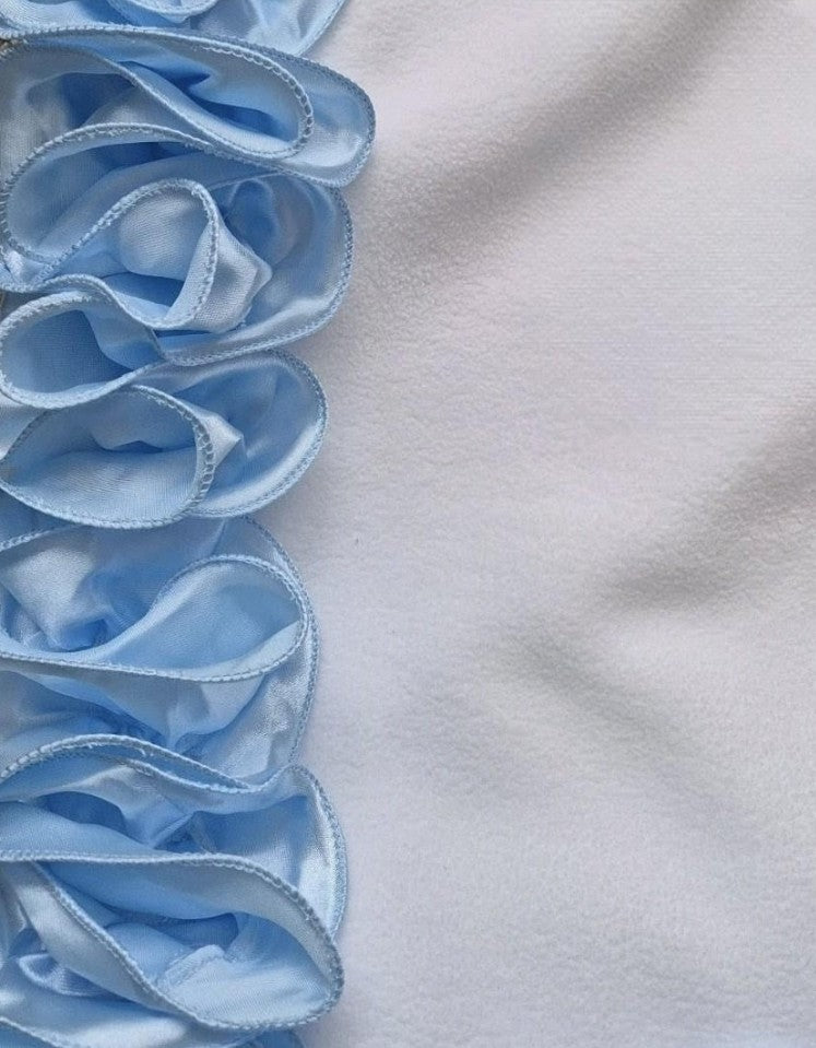 Fleece blanket Blue frills and Bow
