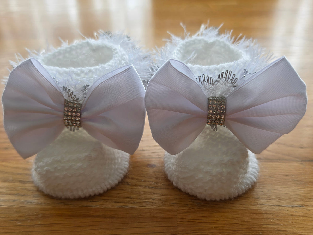 White cardigan hat and booties set