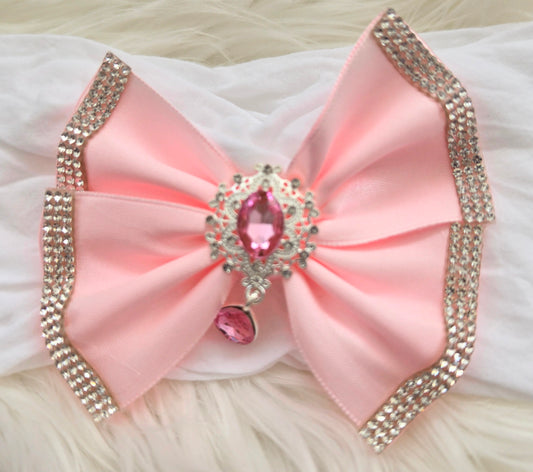 Pink bling droplet headband