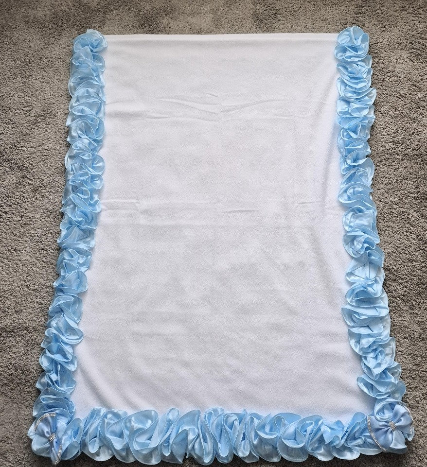 Fleece blanket Blue frills and Bow
