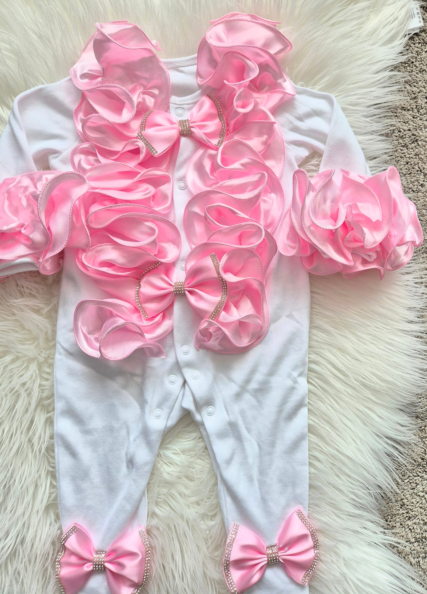 Pink Ruffles and Bows Babygrow